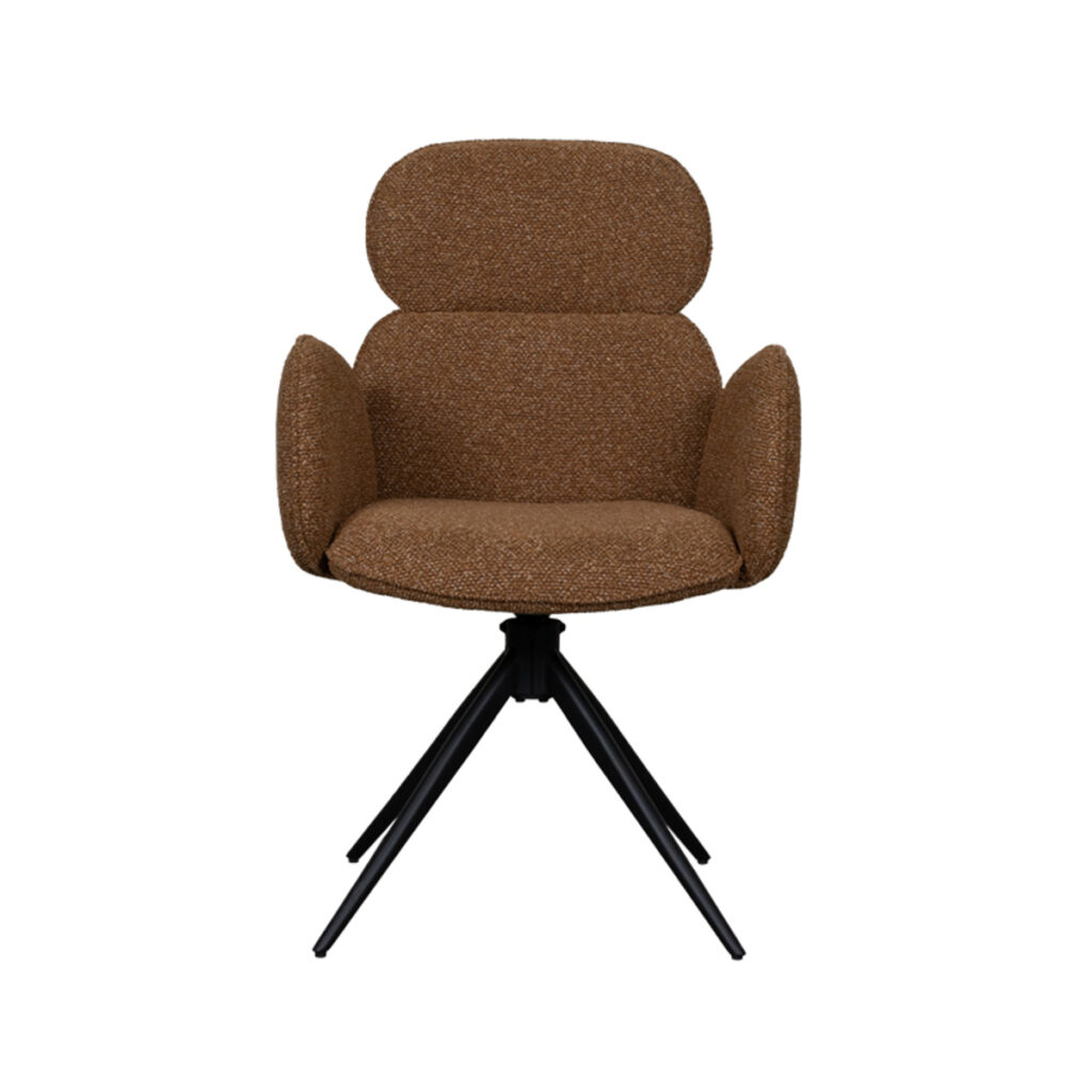 LABEL51 Eetkamerstoel Vidar - Coral - Royal Boucle - Zwart Metalen Frame