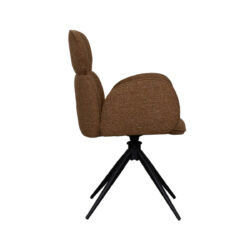 LABEL51 Eetkamerstoel Vidar - Coral - Royal Boucle - Zwart Metalen Frame