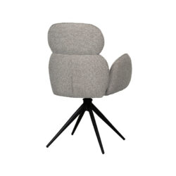 LABEL51 Eetkamerstoel Vidar - Mushroom - Royal Boucle - Zwart Metalen Frame