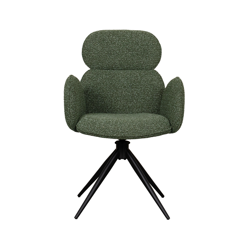 LABEL51 Eetkamerstoel Vidar - Forest - Royal Boucle - Zwart Metalen Frame