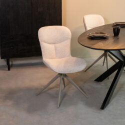 LABEL51 Eetkamerstoel Thorben - Naturel - Canyon - Taupe Metalen Frame