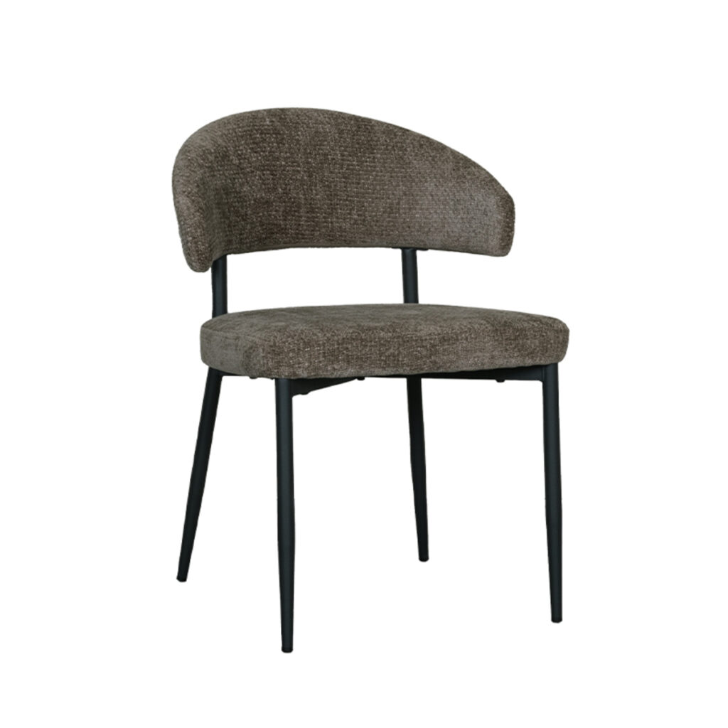 LABEL51 Eetkamerstoel Bliss - Hunter - Elite - Zwart Metalen Frame