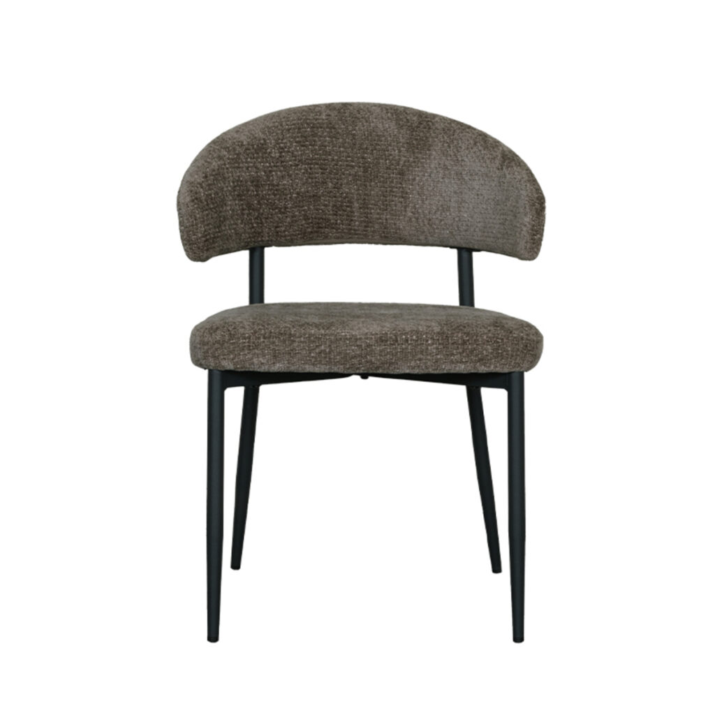 LABEL51 Eetkamerstoel Bliss - Hunter - Elite - Zwart Metalen Frame