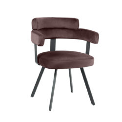 LABEL51 Eetkamerstoel Bardio - Taupe - Fluweel - Zwart Metalen Frame