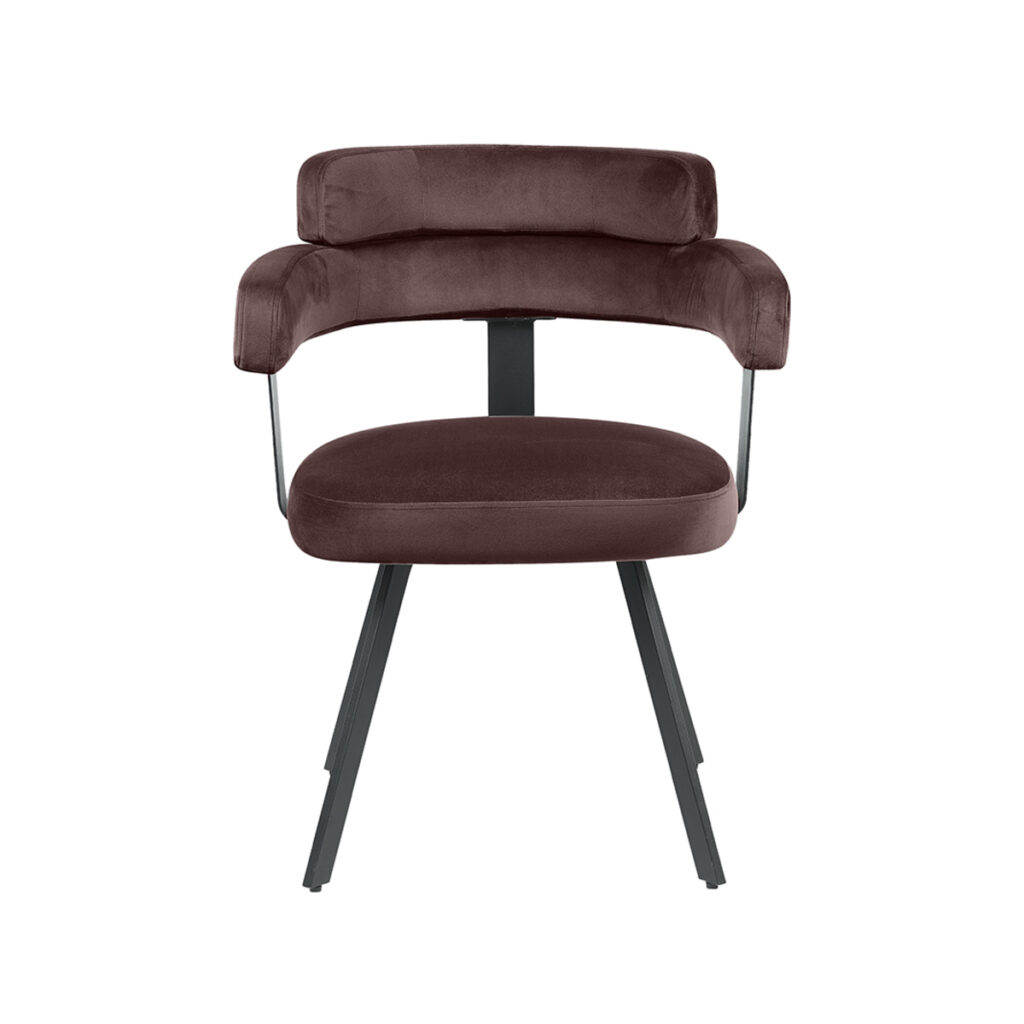 LABEL51 Eetkamerstoel Bardio - Taupe - Fluweel - Zwart Metalen Frame