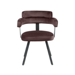 LABEL51 Eetkamerstoel Bardio - Taupe - Fluweel - Zwart Metalen Frame