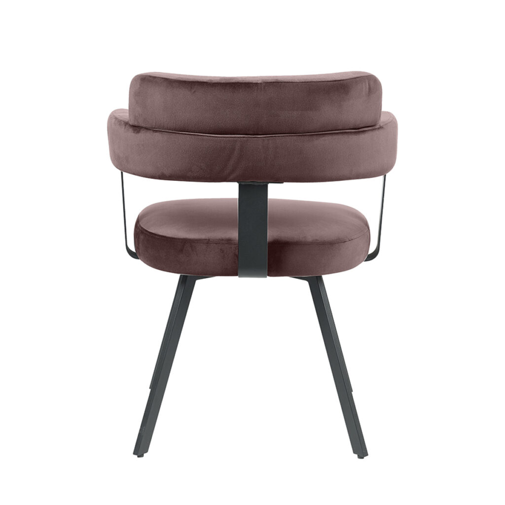 LABEL51 Eetkamerstoel Bardio - Taupe - Fluweel - Zwart Metalen Frame