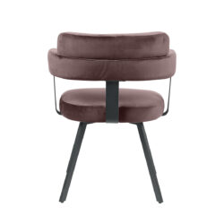 LABEL51 Eetkamerstoel Bardio - Taupe - Fluweel - Zwart Metalen Frame