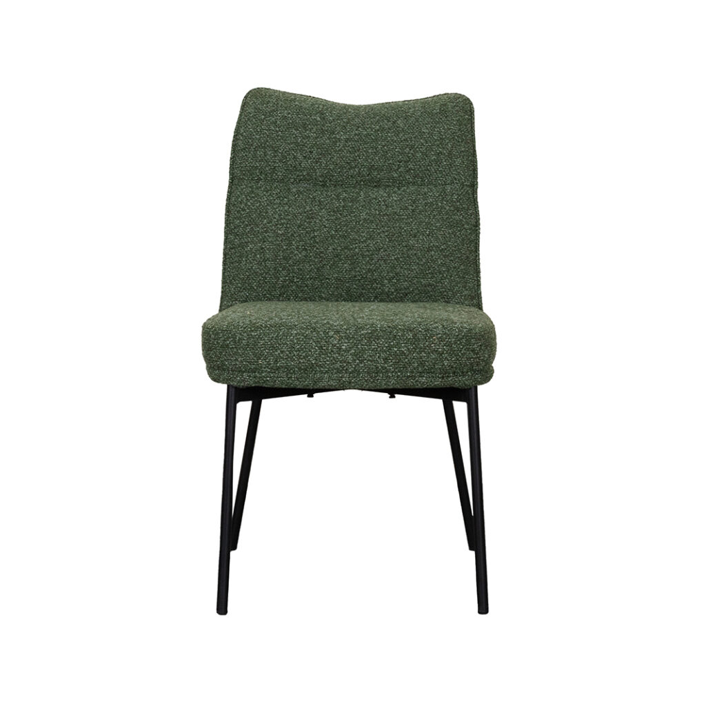 LABEL51 Eetkamerstoel Lennon - Forest - Royal Boucle - Zwart Metalen Frame