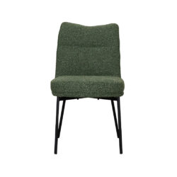 LABEL51 Eetkamerstoel Lennon - Forest - Royal Boucle - Zwart Metalen Frame