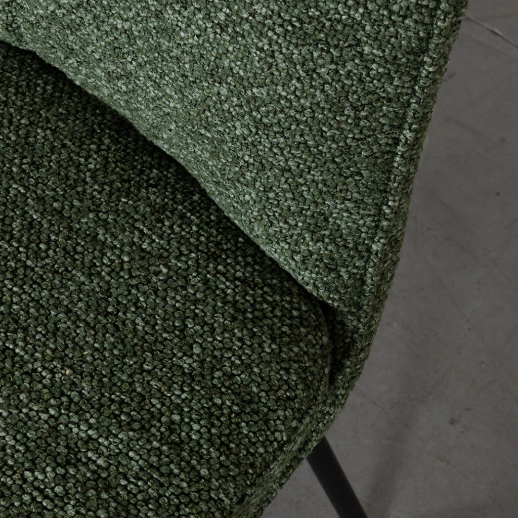 LABEL51 Eetkamerstoel Lennon - Forest - Royal Boucle - Zwart Metalen Frame