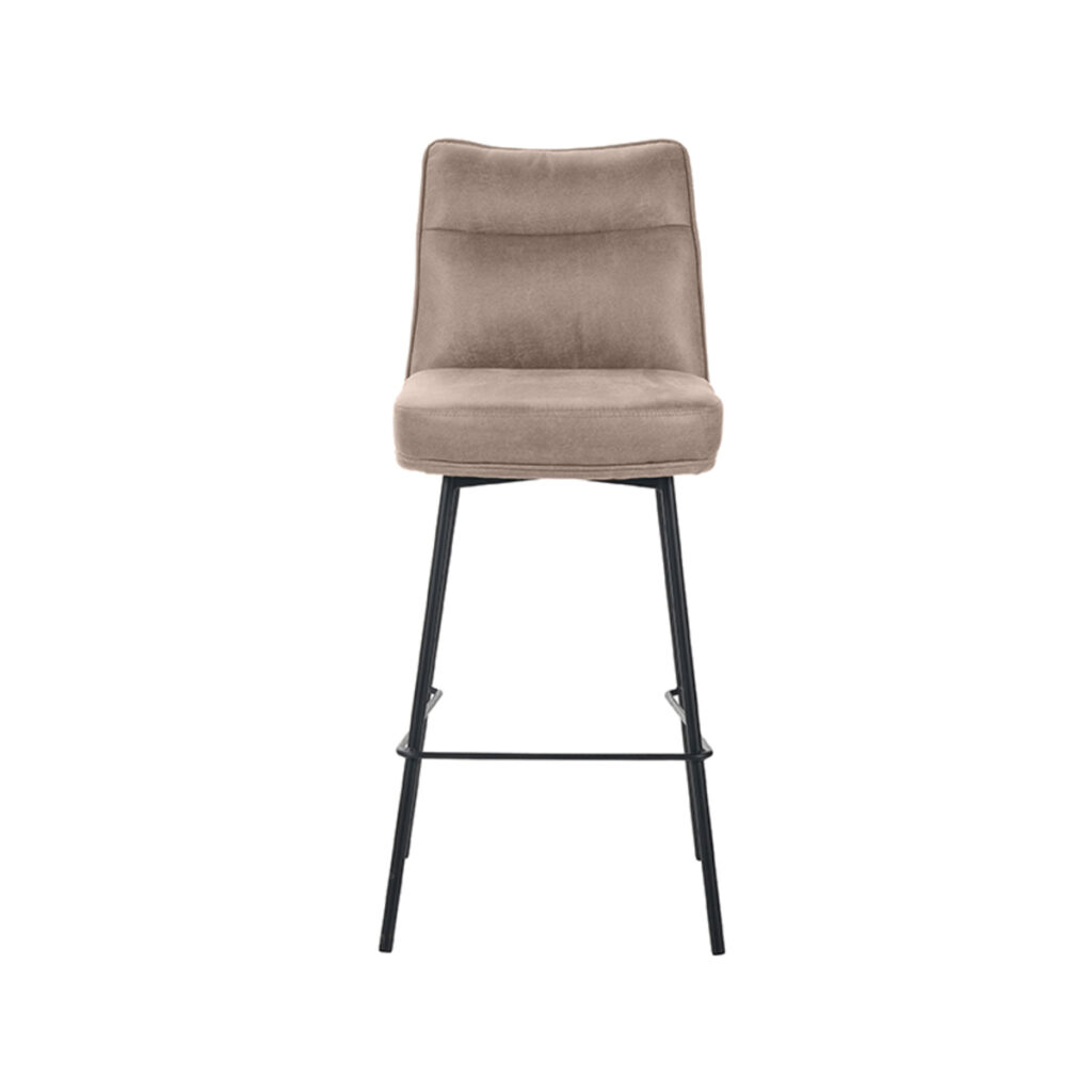 LABEL51 Eetkamerstoel Lennon - Taupe - Micro Suede - Hoog