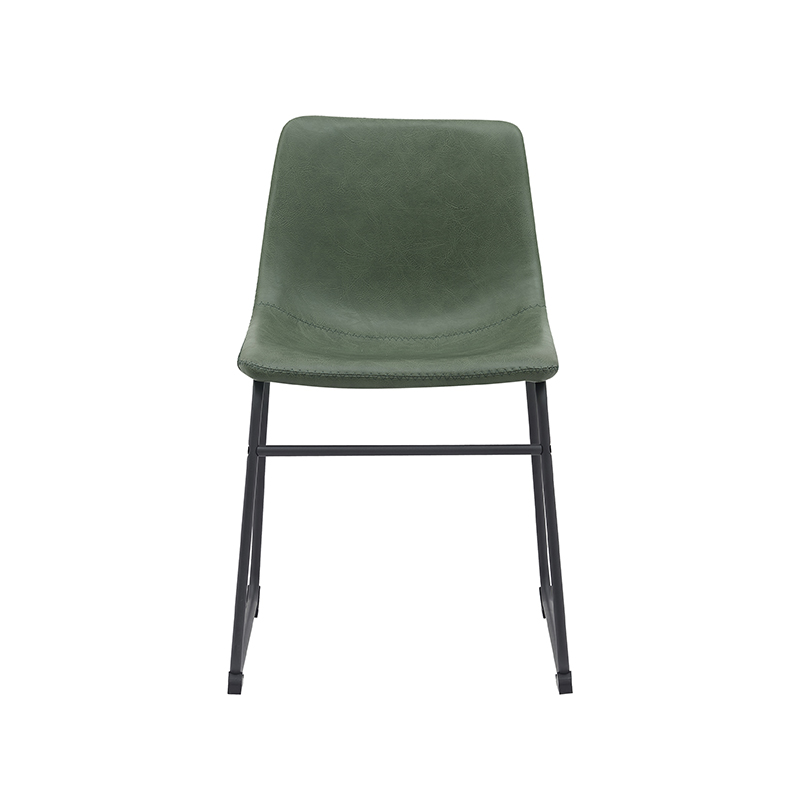 LABEL51 Eetkamerstoel Risto - Hunter - Kunstleder - Zwart Metalen Frame