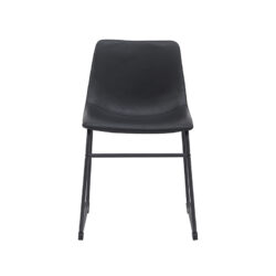 LABEL51 Eetkamerstoel Risto - Zwart - Kunstleder - Zwart Metalen Frame