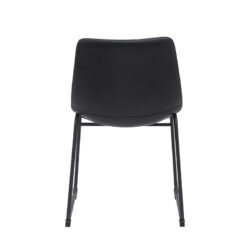 LABEL51 Eetkamerstoel Risto - Zwart - Kunstleder - Zwart Metalen Frame