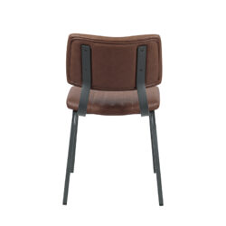 LABEL51 Eetkamerstoel Gusto - Bruin - Kunstleder - Zwart Metalen Frame