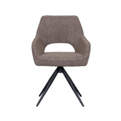 LABEL51 Eetkamerstoel Finley - Bruin - Boucle - Zwart Metalen Frame