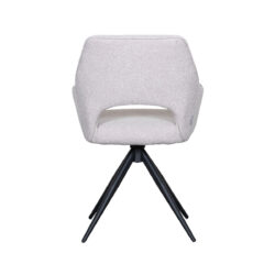 LABEL51 Eetkamerstoel Finley - Naturel - Boucle - Zwart Metalen Frame