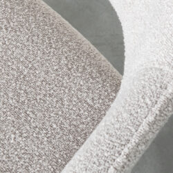 LABEL51 Eetkamerstoel Finley - Naturel - Boucle - Zwart Metalen Frame