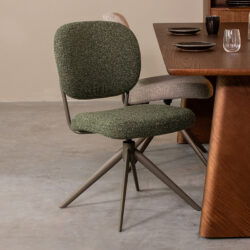 LABEL51 Eetkamerstoel Geneva - Forest - Royal Boucle - Forest Metalen Frame