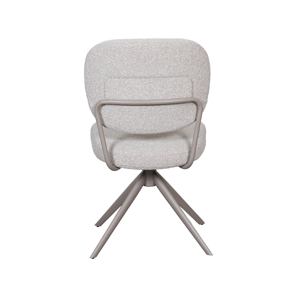 LABEL51 Eetkamerstoel Geneva - Naturel - Royal Boucle - Taupe Metalen Frame