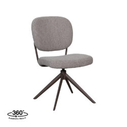 LABEL51 Eetkamerstoel Geneva - Mushroom - Royal Boucle - Brons Metalen Frame