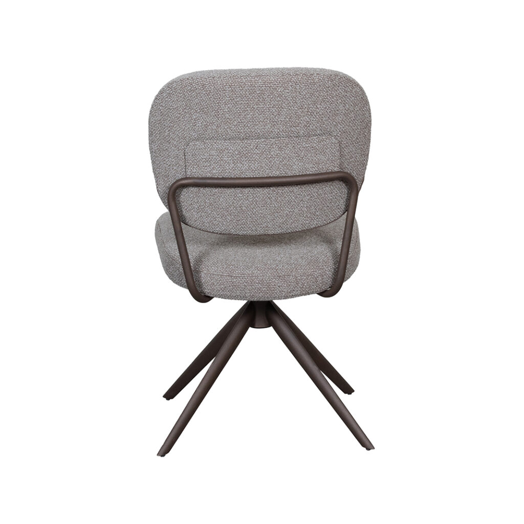 LABEL51 Eetkamerstoel Geneva - Mushroom - Royal Boucle - Brons Metalen Frame