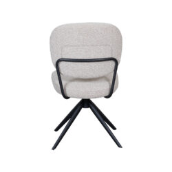 LABEL51 Eetkamerstoel Geneva - Naturel - Royal Boucle - Zwart Metalen Frame