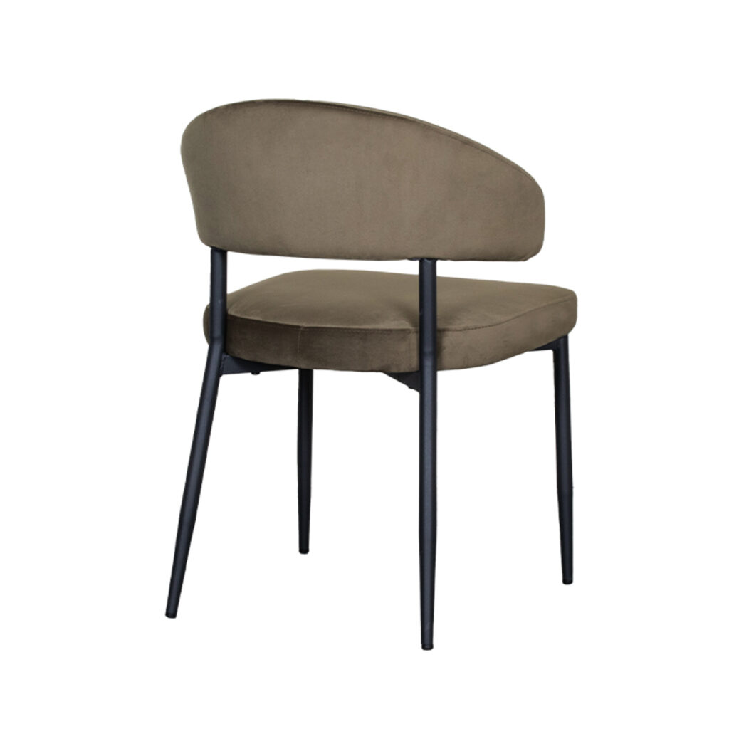 LABEL51 Eetkamerstoel Bliss - Hunter - Fluweel - Zwart Metalen Frame