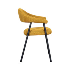 LABEL51 Eetkamerstoel Amaze - Oker - Breathe - Zwart Metalen Frame