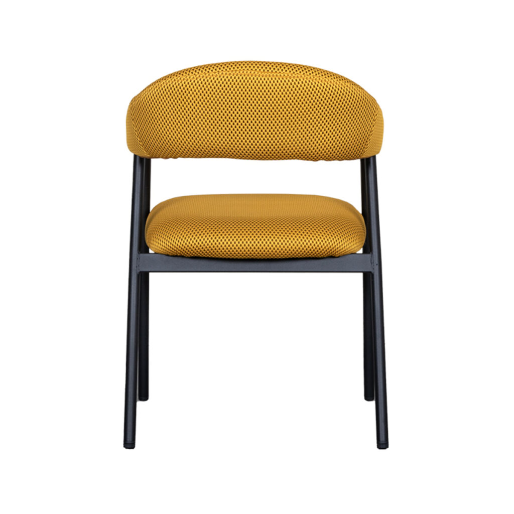 LABEL51 Eetkamerstoel Amaze - Oker - Breathe - Zwart Metalen Frame