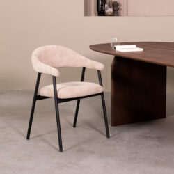 LABEL51 Eetkamerstoel Amaze - Clay - Elite - Zwart Metalen Frame