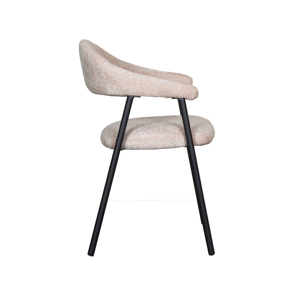 LABEL51 Eetkamerstoel Amaze - Clay - Elite - Zwart Metalen Frame