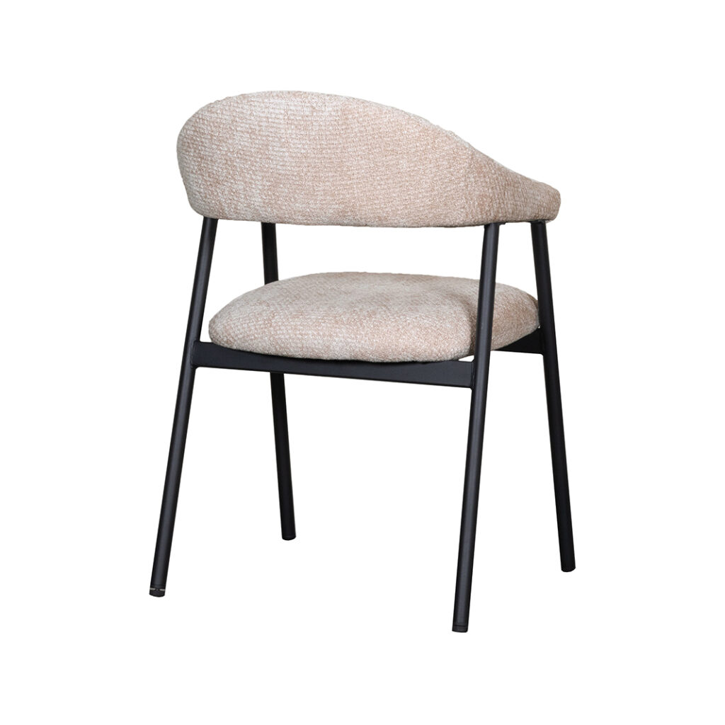 LABEL51 Eetkamerstoel Amaze - Clay - Elite - Zwart Metalen Frame