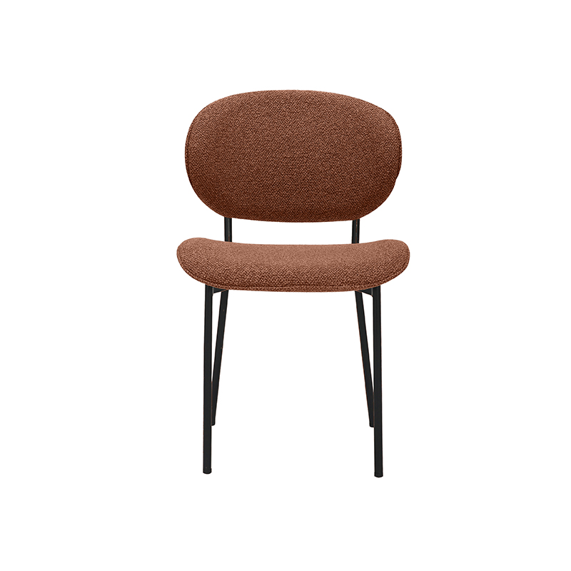 LABEL51 Eetkamerstoel Senn - Coral - Royal Boucle - Zwart Metalen Frame