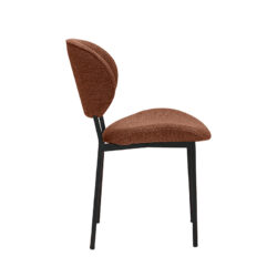 LABEL51 Eetkamerstoel Senn - Coral - Royal Boucle - Zwart Metalen Frame