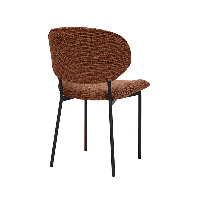 LABEL51 Eetkamerstoel Senn - Coral - Royal Boucle - Zwart Metalen Frame