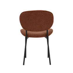 LABEL51 Eetkamerstoel Senn - Coral - Royal Boucle - Zwart Metalen Frame