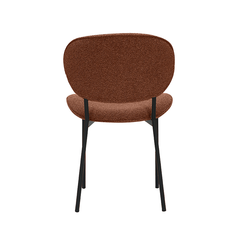 LABEL51 Eetkamerstoel Senn - Coral - Royal Boucle - Zwart Metalen Frame