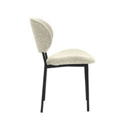 LABEL51 Eetkamerstoel Senn - Naturel - Royal Boucle - Zwart Metalen Frame