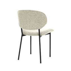 LABEL51 Eetkamerstoel Senn - Naturel - Royal Boucle - Zwart Metalen Frame