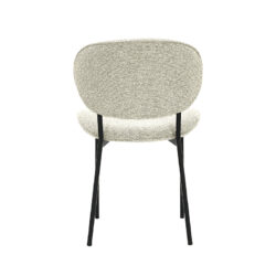 LABEL51 Eetkamerstoel Senn - Naturel - Royal Boucle - Zwart Metalen Frame