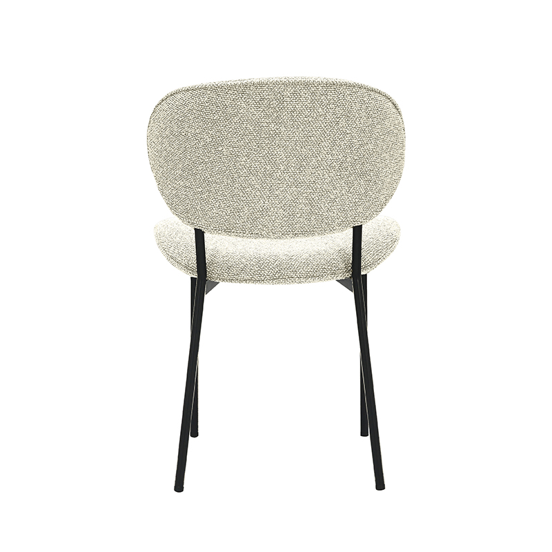 LABEL51 Eetkamerstoel Senn - Naturel - Royal Boucle - Zwart Metalen Frame