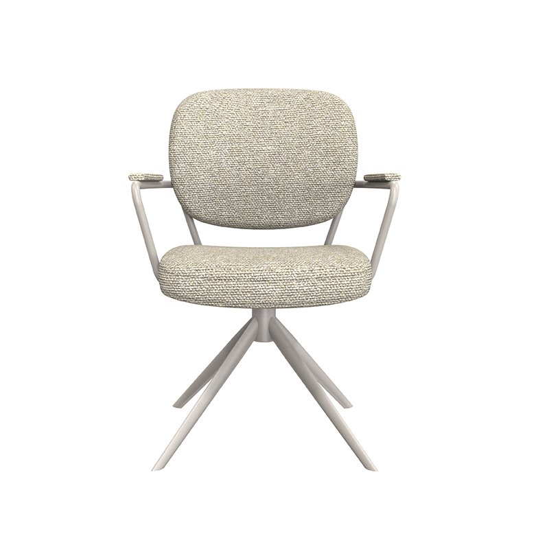 LABEL51 Eetkamerstoel Basel - Naturel - Royal Boucle - Taupe Metalen Frame