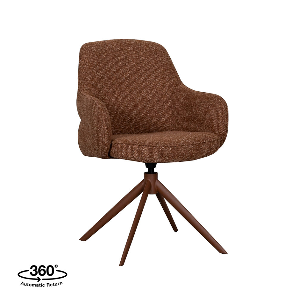 LABEL51 Eetkamerstoel Bern - Naturel - Royal Boucle - Taupe Metalen Frame