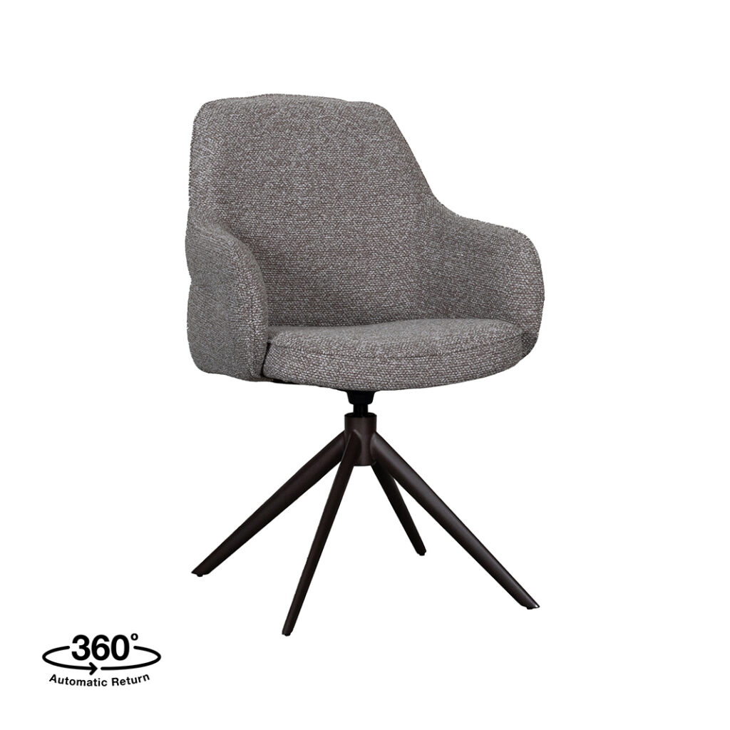 LABEL51 Eetkamerstoel Bern - Mushroom - Royal Boucle - Brons Metalen Frame