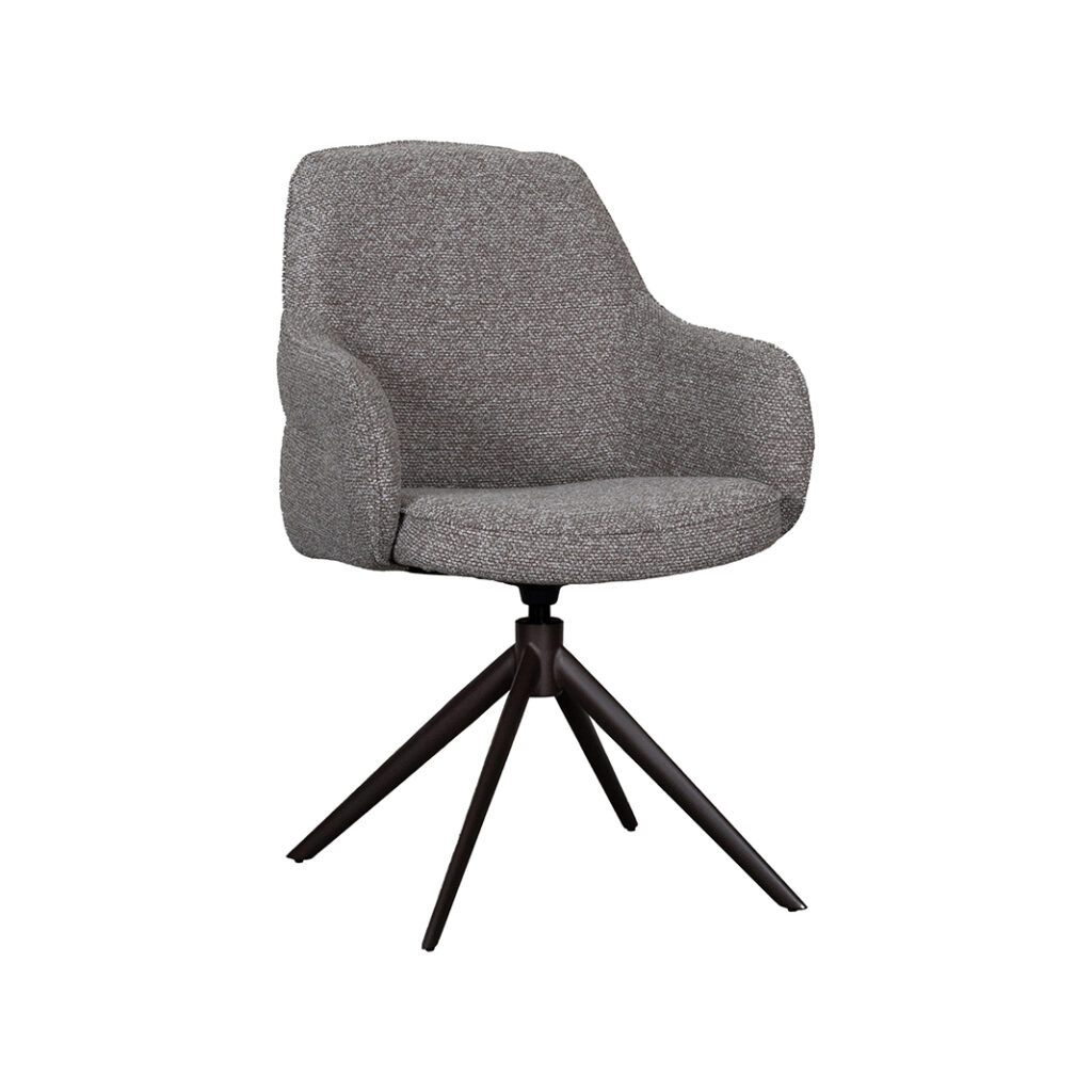 LABEL51 Eetkamerstoel Bern - Mushroom - Royal Boucle - Brons Metalen Frame