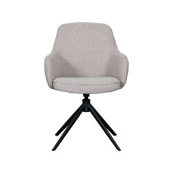 LABEL51 Eetkamerstoel Bern - Naturel - Royal Boucle - Zwart Metalen Frame