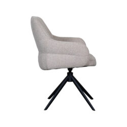 LABEL51 Eetkamerstoel Bern - Naturel - Royal Boucle - Zwart Metalen Frame