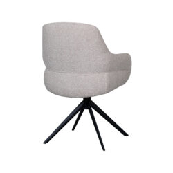 LABEL51 Eetkamerstoel Bern - Naturel - Royal Boucle - Zwart Metalen Frame